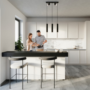 Lampa wisząca Ring Sollux | 3 tuby, czarna | Sklep z lampami