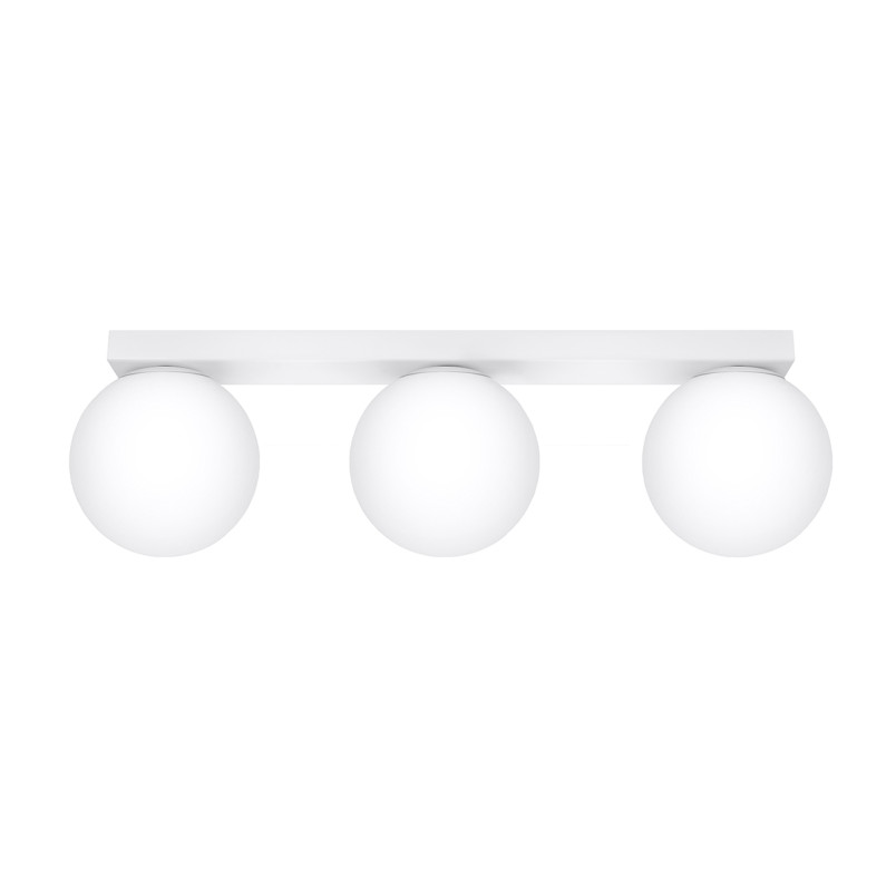Plafon Sollux Yoli | 3 szklane kule, 50cm, biały - Kup teraz!