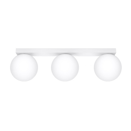 Plafon Sollux Yoli | 3 szklane kule, 50cm, biały - Kup teraz!