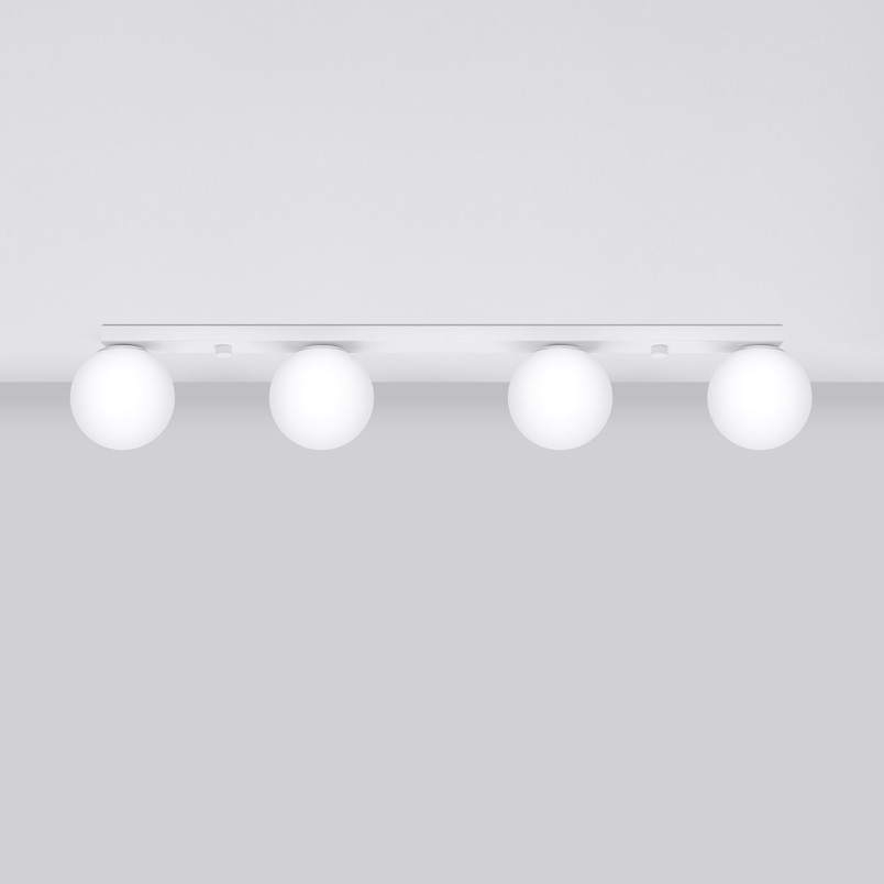 Plafon Sollux Yoli 88cm - 4 szkła, biały | Oświetlenie