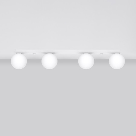 Plafon Sollux Yoli 88cm - 4 szkła, biały | Oświetlenie