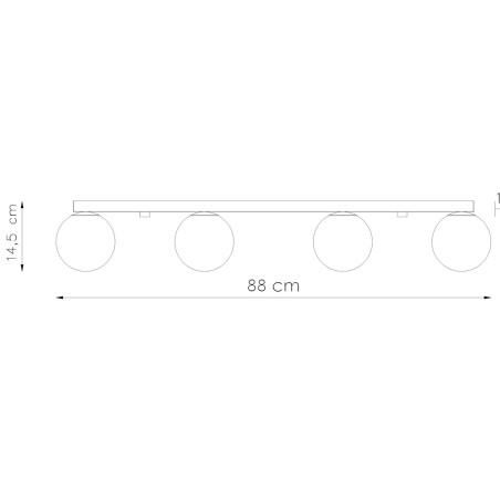 Plafon Sollux Yoli 88cm - 4 szkła, biały | Oświetlenie