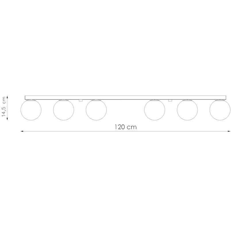 Plafon szklany Yoli 120cm biały Sollux - Elegancki i funkcjonalny