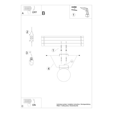 Plafon szklany Yoli 12cm - Sollux | Nowoczesne oświetlenie