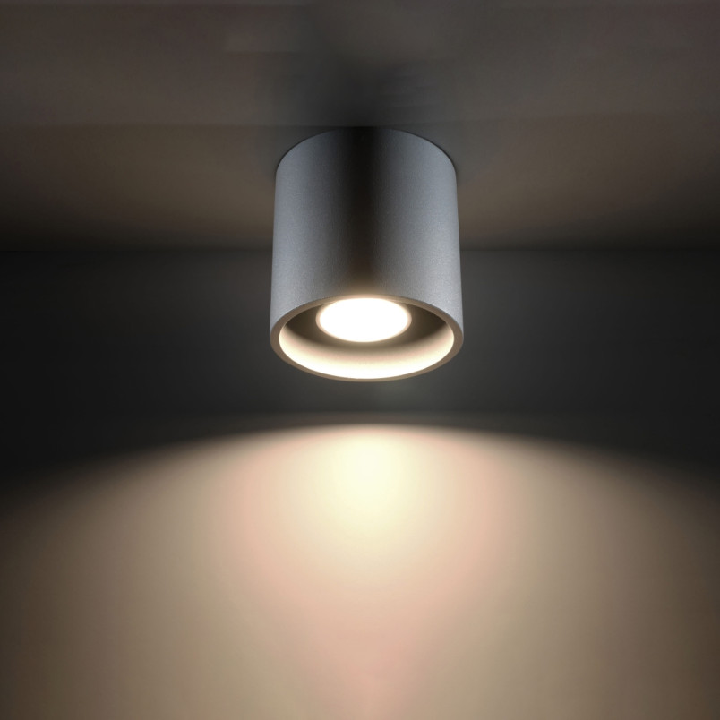 Lampa spot tuba Orbis 10cm szara Sollux - Oświetlenie LED