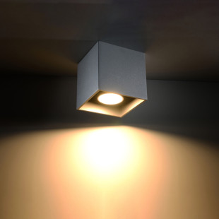 Lampa spot kwadratowa szara Sollux Quad | Oświetlenie LED