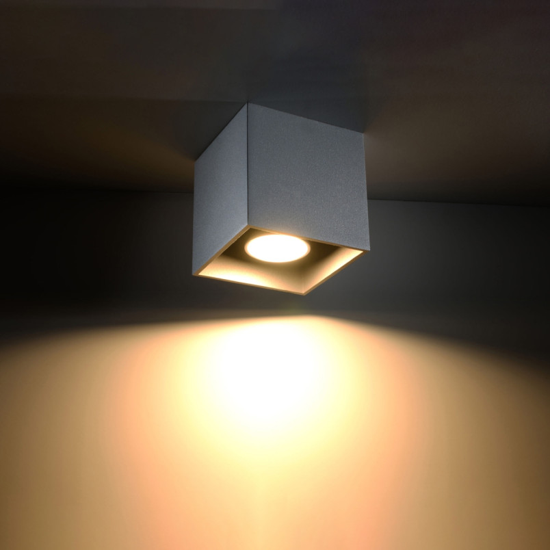 Lampa spot kwadratowa szara Sollux Quad | Oświetlenie LED