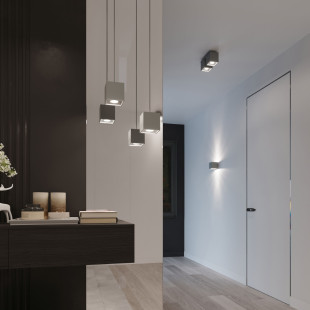 Lampa spot kwadratowa szara Sollux Quad | Oświetlenie LED