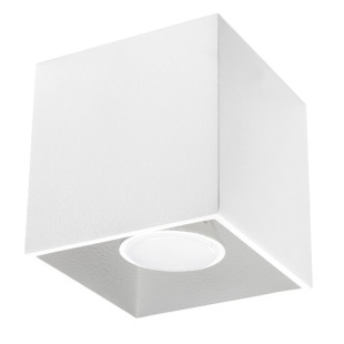 Lampa sufitowa kwadratowa biała Sollux Quad | Downlight LED