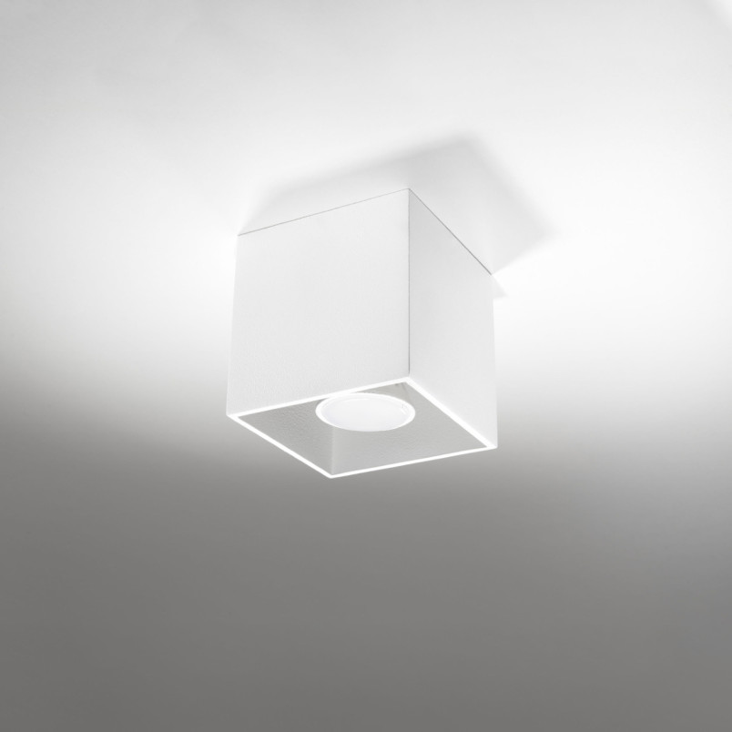 Lampa sufitowa kwadratowa biała Sollux Quad | Downlight LED