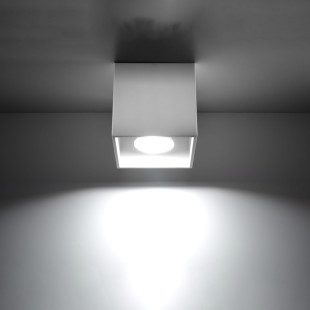 Lampa sufitowa kwadratowa biała Sollux Quad | Downlight LED