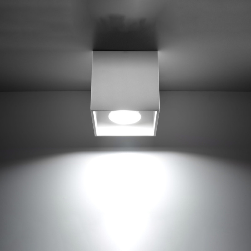 Lampa sufitowa kwadratowa biała Sollux Quad | Downlight LED