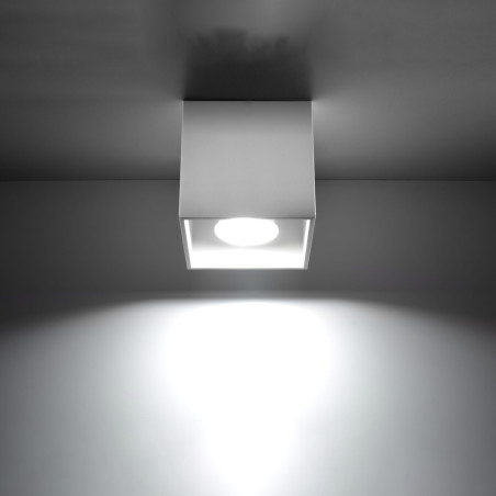 Lampa sufitowa kwadratowa biała Sollux Quad | Downlight LED