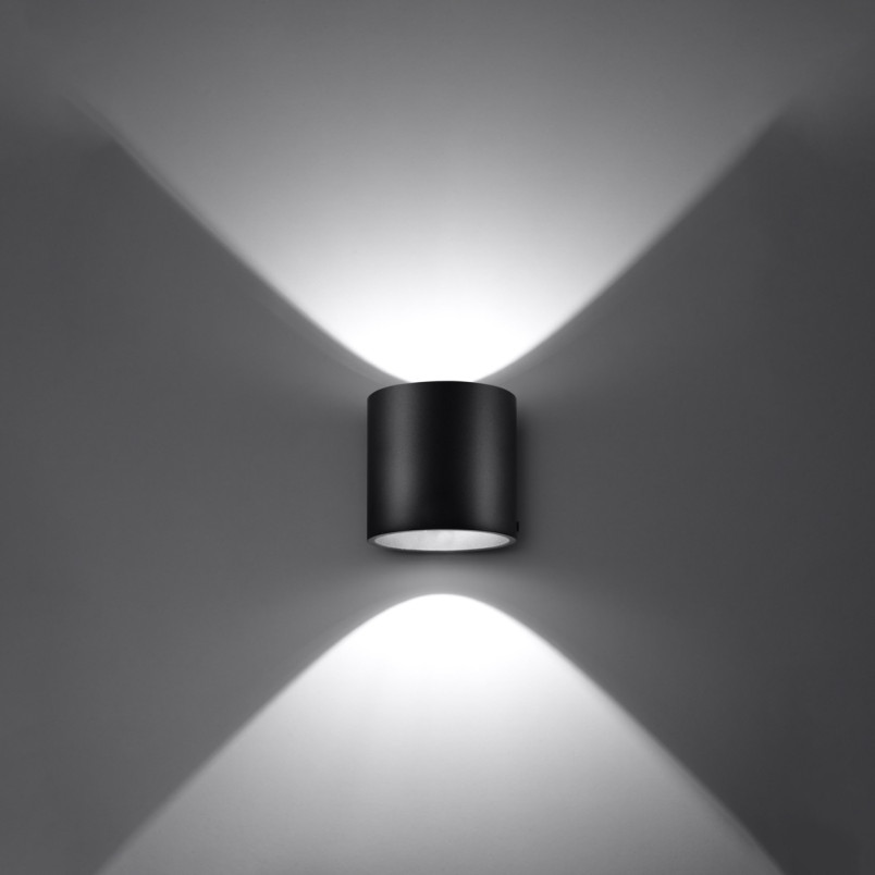 Kinkiet Sollux Orbis 10cm czarny - Eleganckie oświetlenie ścienne