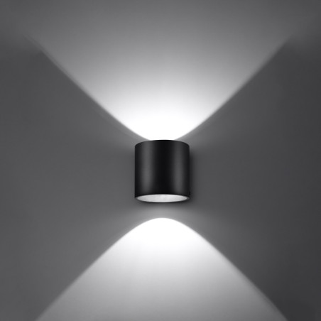 Kinkiet Sollux Orbis 10cm czarny - Eleganckie oświetlenie ścienne