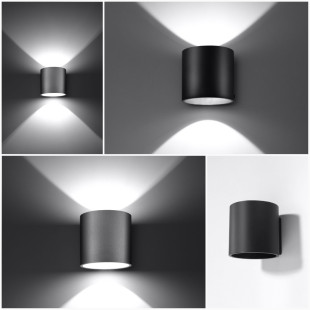 Kinkiet Sollux Orbis 10cm czarny - Eleganckie oświetlenie ścienne