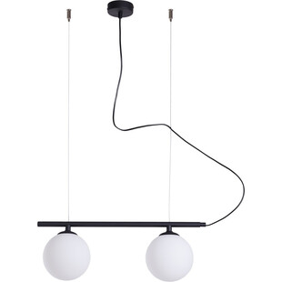 Lampa wisząca Beryl Glass II - Aldex | Biało-czarna, szkło
