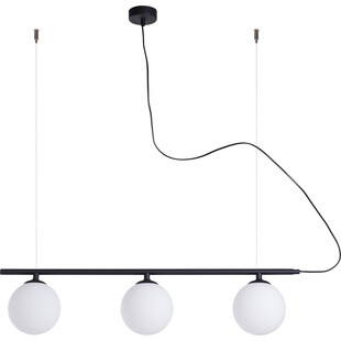 Lampa wisząca Beryl Glass | 3 szkła | Biało-czarna | Aldex