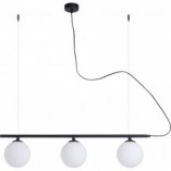 Lampa wisząca Beryl Glass | 3 szkła | Biało-czarna | Aldex