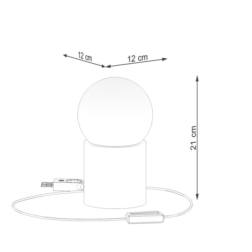 Lampka stołowa kula Sollux Boomo - Skandynawski design
