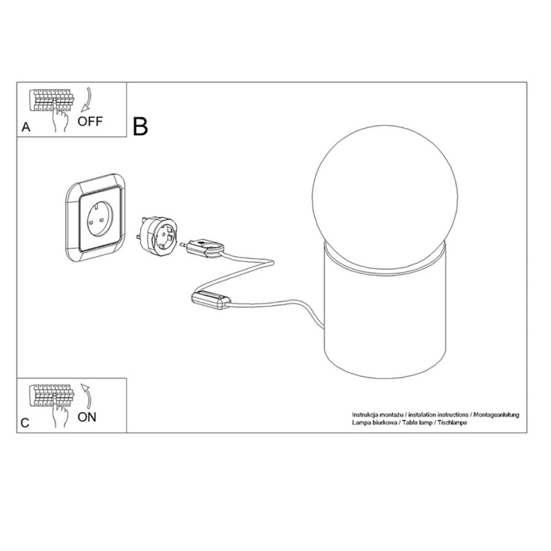 Lampka stołowa kula Sollux Boomo - Skandynawski design