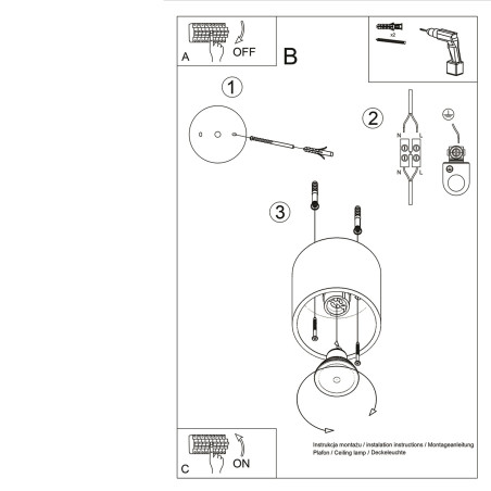 Lampa spot tuba Orbis 10cm złota Sollux - Elegancki design