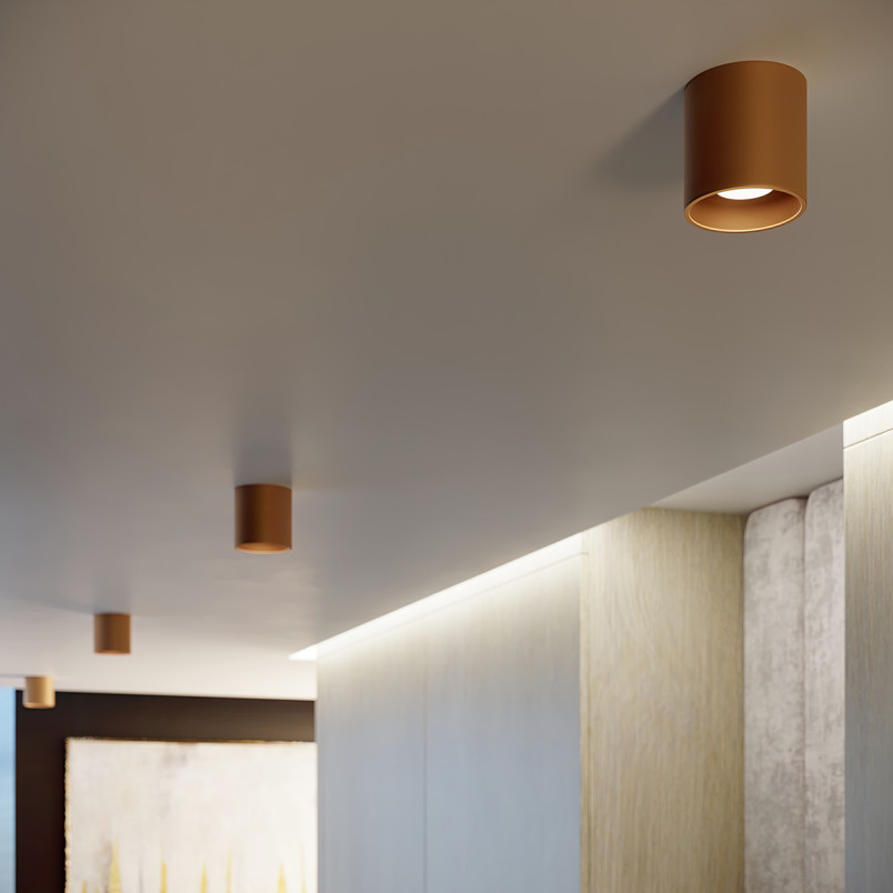 Lampa spot tuba Orbis 10cm złota Sollux - Elegancki design