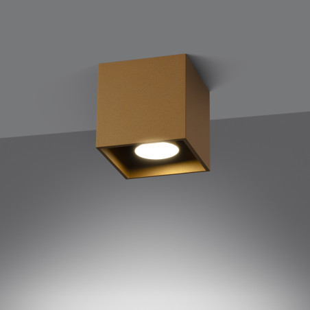Lampa spot kwadratowa złota Quad Sollux | Oświetlenie LED
