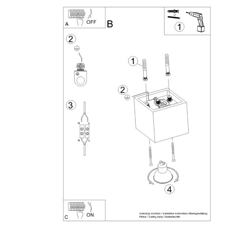 Lampa spot kwadratowa złota Quad Sollux | Oświetlenie LED