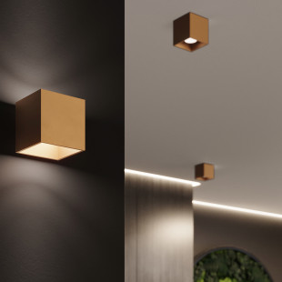 Lampa spot kwadratowa złota Quad Sollux | Oświetlenie LED