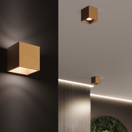 Lampa spot kwadratowa złota Quad Sollux | Oświetlenie LED