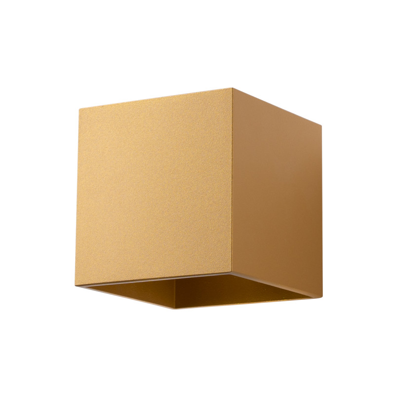 Kinkiet ścienny złoty Quad 10cm Sollux - Oświetlenie