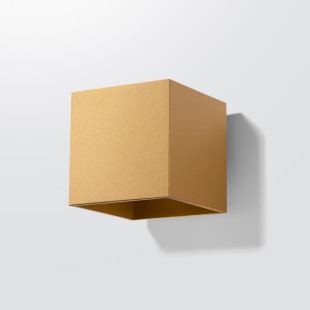 Kinkiet ścienny złoty Quad 10cm Sollux - Oświetlenie