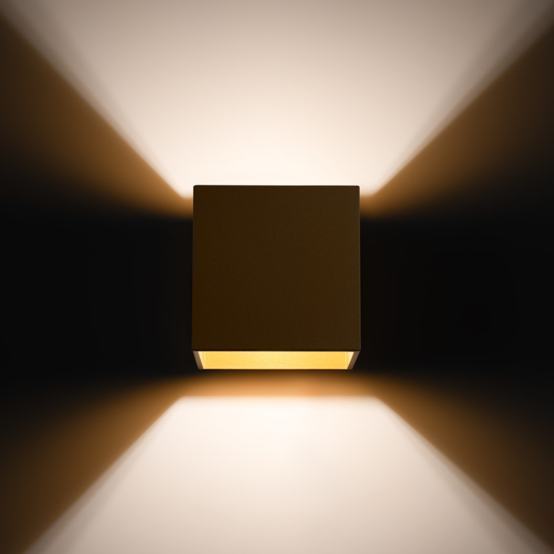 Kinkiet ścienny złoty Quad 10cm Sollux - Oświetlenie