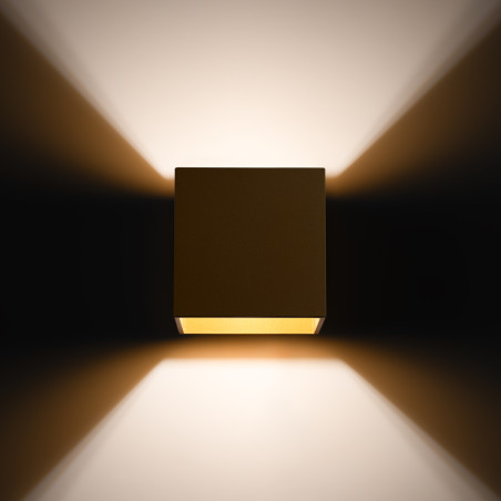 Kinkiet ścienny złoty Quad 10cm Sollux - Oświetlenie