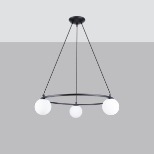 Lampa wisząca Yoli Sollux | Czarna, 3 szkła | Kup online