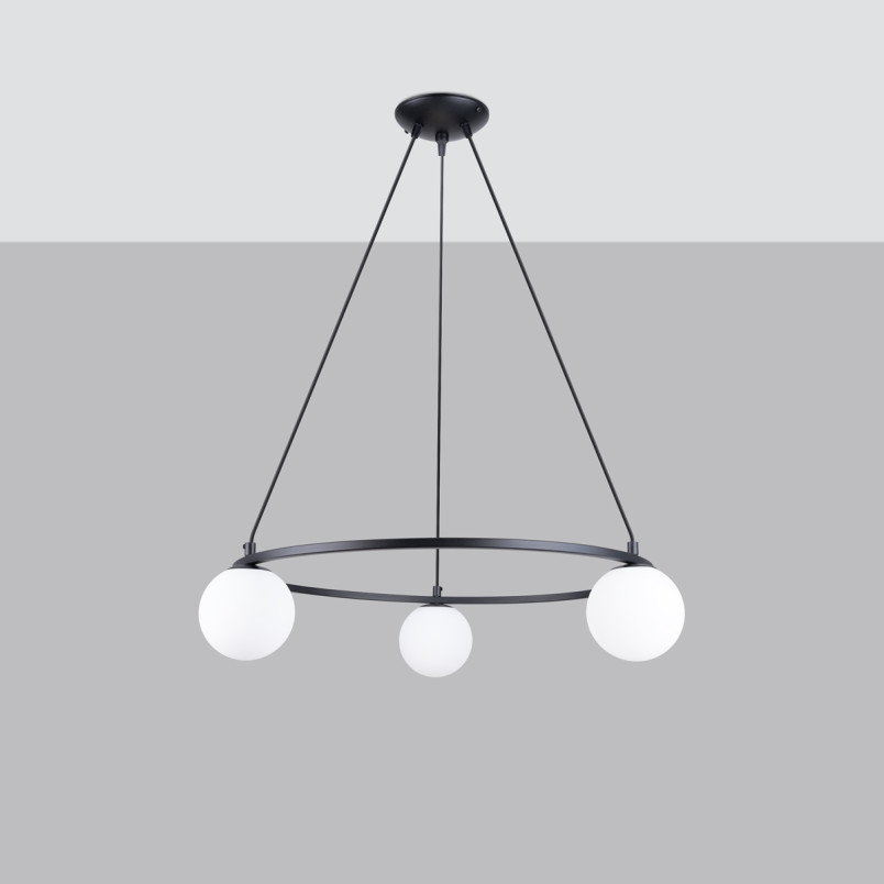 Lampa wisząca Yoli Sollux | Czarna, 3 szkła | Kup online
