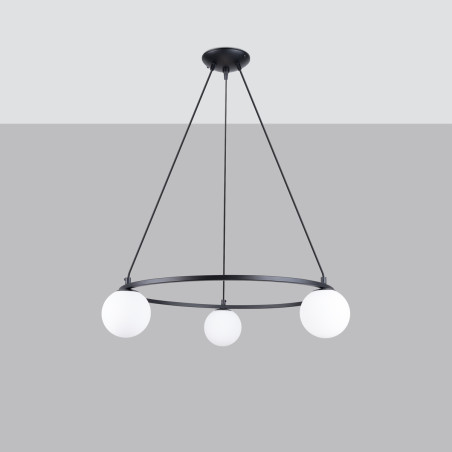 Lampa wisząca Yoli Sollux | Czarna, 3 szkła | Kup online