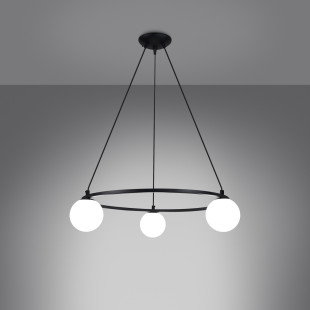 Lampa wisząca Yoli Sollux | Czarna, 3 szkła | Kup online