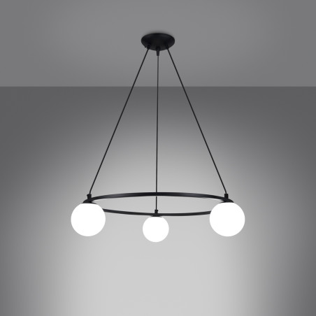 Lampa wisząca Yoli Sollux | Czarna, 3 szkła | Kup online