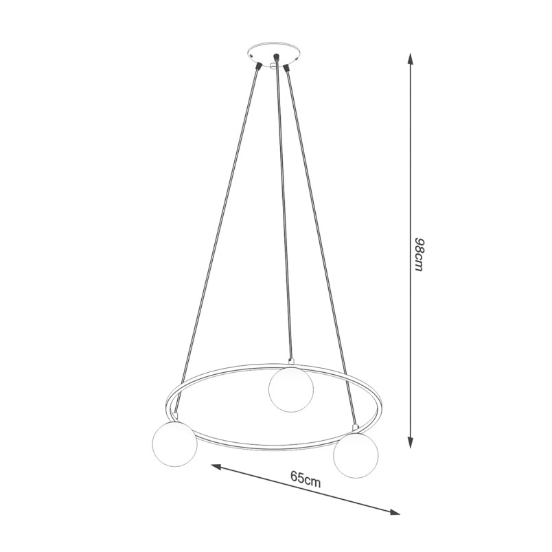 Lampa wisząca Yoli Sollux | Czarna, 3 szkła | Kup online