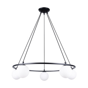 Lampa wisząca Yoli Sollux - czarna, 5 kloszy, 80cm | Sklep Sollux