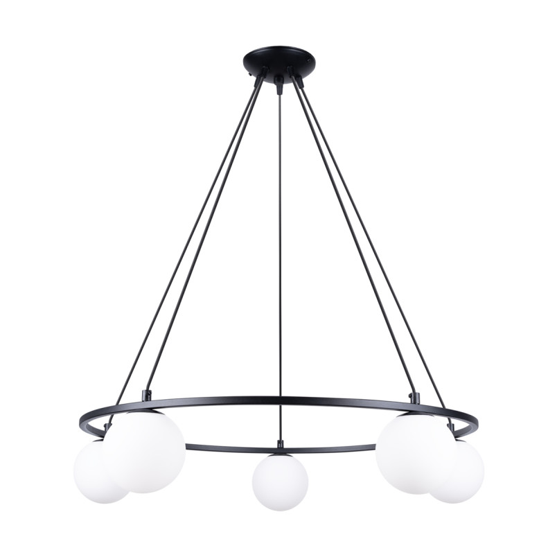 Lampa wisząca Yoli Sollux - czarna, 5 kloszy, 80cm | Sklep Sollux