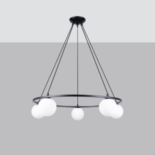 Lampa wisząca Yoli Sollux - czarna, 5 kloszy, 80cm | Sklep Sollux