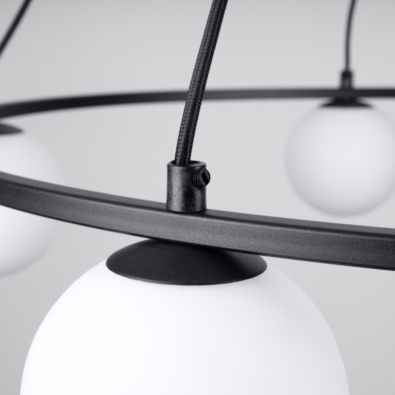 Lampa wisząca Yoli Sollux - czarna, 5 kloszy, 80cm | Sklep Sollux