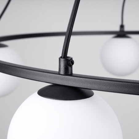 Lampa wisząca Yoli Sollux - czarna, 5 kloszy, 80cm | Sklep Sollux