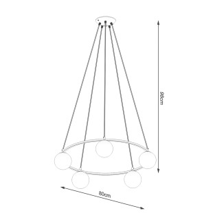 Lampa wisząca Yoli Sollux - czarna, 5 kloszy, 80cm | Sklep Sollux