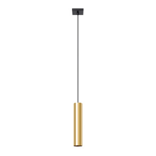 Lampa wisząca tuba Lagos 8cm złoty Sollux - Nowoczesny design