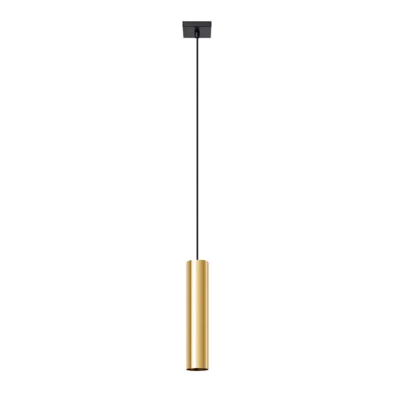Lampa wisząca tuba Lagos 8cm złoty Sollux - Nowoczesny design