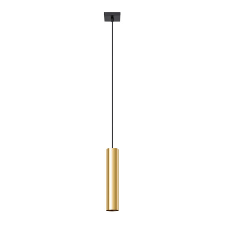 Lampa wisząca tuba Lagos 8cm złoty Sollux - Nowoczesny design